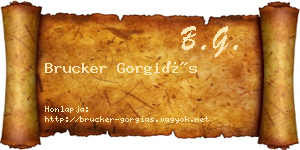 Brucker Gorgiás névjegykártya